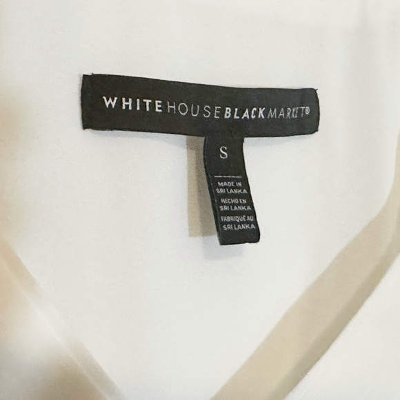 White House Black Market Ivory Long Sleeve Sheer V-Neck Tunic Size- S - Picture 13 of 15